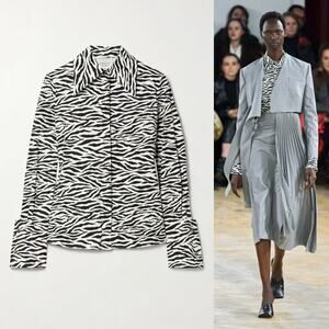 A.W.A.K.E. Mode | FW 2020 Animal Print Shirt Zebra Printed Runway 38 / US 4